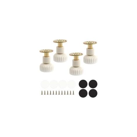 Juego de 4 patas ajustables para muebles, patas de mesa ajustables con base de goma antideslizante, patas para muebles, altura ajustable de 54 a 63 mm, para armarios, mesas, mesitas de noche - Crezuo