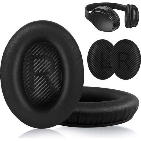Fei Yu – Ohrpolster für Bose QuietComfort Kopfhörer – Geräuschreduzierung – Wasserdichtes schwarzes PVC – Optimaler Tragekomfort und perfekte Passform (1/5)