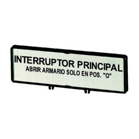 Support +étiquette interrupteur général ? N'ouvrir l'armoire qu'en position 0 en ES pour T5b P3 EATON ZFS77-P3 (1/2)