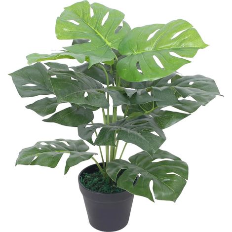 vidaXL Monstera Artificiale con Vaso 45 cm Verde