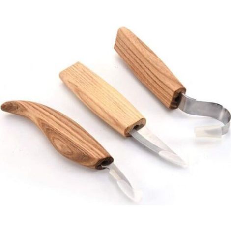 Holzschnitzwerkzeug-Set, 3-in-1-Holzschnitzset, inklusive Meißelhaken, Bleichmeißel, Chip-Schnitzmeißel-JUSCH (1/5)