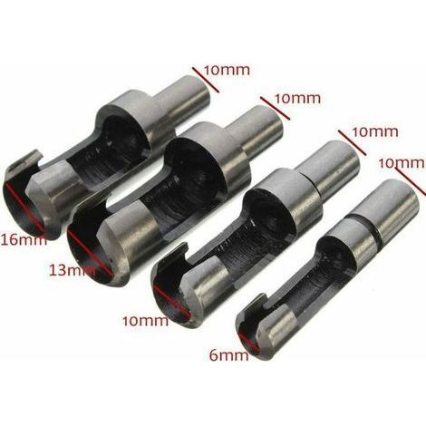 HONORNIC - 8PCS fraise à bouchonner bois outil de coupe bois mèches des bouchons wood plug cutter drill bits 6mm /10mm/13mm/16mm, avec forets (1/3)