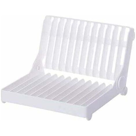 QORVA-Égouttoir à Vaisselle de Cuisine,égouttoir à Vaisselle Pliable,étagère de Rangement multifonctionnelle,poterie pour Petits comptoirs de Cuisine,Vaisselle (Blanc)-Fei Yu