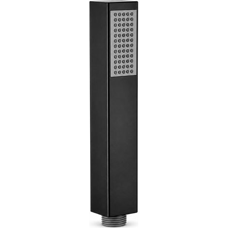 Schläfer 1303035 Doccetta Quadrata Bagno Nero Opaco Abs - Telefono Doccia - Doccino Monogetto Anticalcare Minimal Attacco 1/2 Pollice (20.86mm) Impugnatura Ergonomica Modello Kubika (1/5)