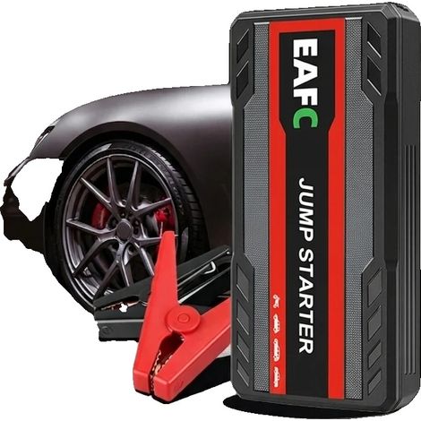 Démarreur de voiture, 600A de courant de crête, batterie externe USB double, Noir (1/2)