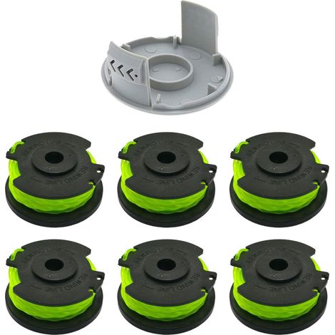 Bobine de remplacement pour brosse Ryobi RAC142 36V, accessoire pour tondeuse, bobine de remplacement pour tondeuse, pour brosses radio RLT36B33 et RY36LT33A-0 (6 bobines + 1 capuchon) (1/4)
