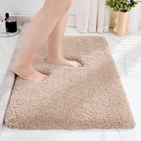 Tapis de bain absorbant antibactérien à ions argent Ag+, épais 3,5 cm, poils denses 200%, antidérapant et à séchage rapide, plusieurs tailles et coloris