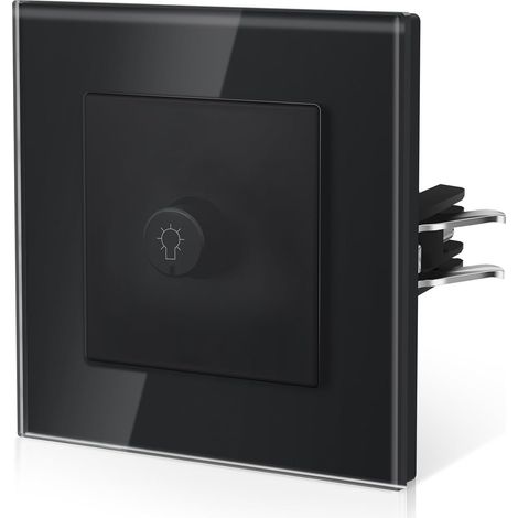 Dimmerschalter, Lichtdimmer mit Chlorfilter, Dimmer, 500 W, Einzelsteckdose, schwarz (1/5)