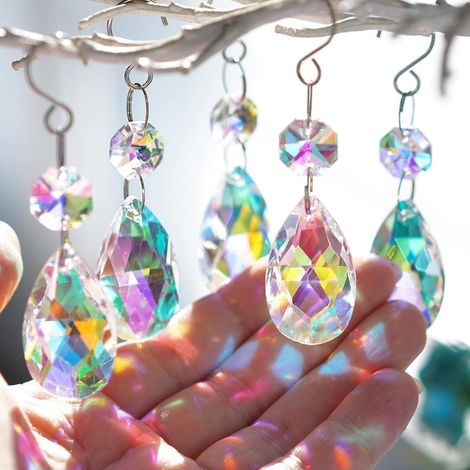 Lot de 20 pendentifs attrape soleil en cristal en forme de goutte d eau de 38 mm Pendentifs colorés en cristal pour lampe fenêtre de (1/5)