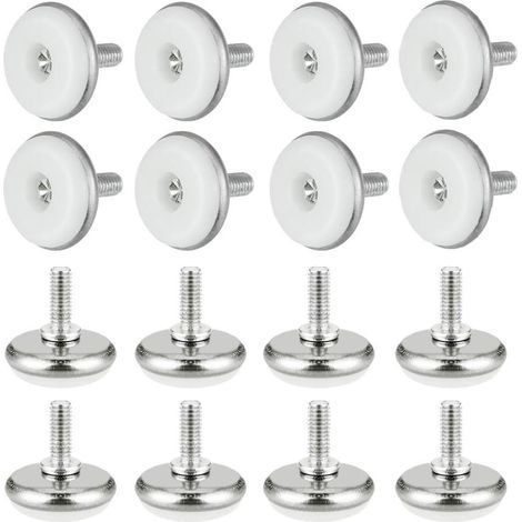 30 piedini per mobili a vite M6, piedini livellanti in ferro e plastica, piedini antiscivolo per tavoli e sedie, piedini per mobili M6 per proteggere il pavimento dai rumori (bianchi) (1/5)
