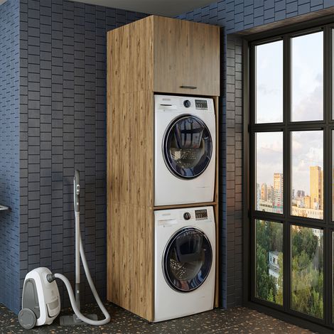 Roomart DUO-II Waschmaschinenschrank 67 cm, Eiche
