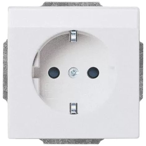Busch-Jaeger SCHUKO® Steckdosen-Einsatz mit Beschriftungsfeld alusilber - Plattform 63 (20 EUN-83), 2CKA002011A3810 (1/2)