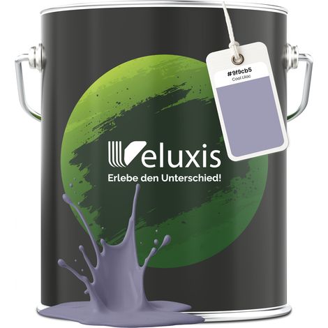 Pittura murale grigia, grigio chiaro, lilla, opaca, per interni – Copertura di classe 1, senza COV, senza primer, formula antigoccia – Soggiorno e camera da letto – 5 L – Veluxis (Cool Lilac) (1/5)