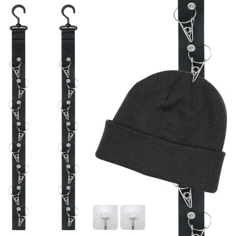 Porta cappelli, appendiabiti da parete, organizer da baseball, appendiabiti girevole a 360°, mensola a muro, appendiabiti da appendere per riporre cappelli, asciugamani e sciarpe (1/5)