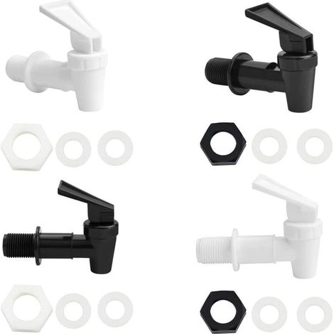 Lot de 4 robinets en plastique pour distributeur de boissons, robinet de remplacement pour fût de bière et fontaine à jus (1/4)