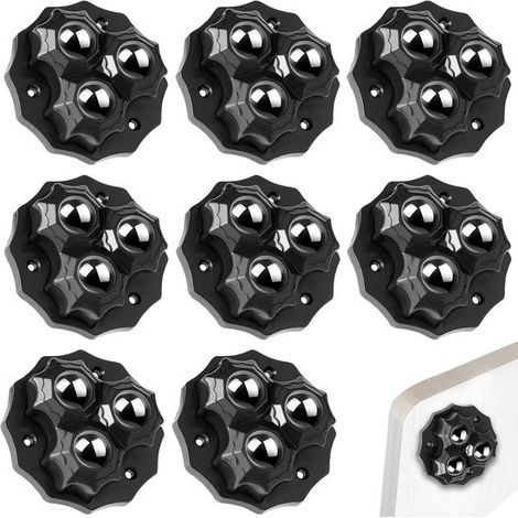 Ruedas para muebles - Ruedas giratorias de 360° - 8 unidades - negras (1/5)