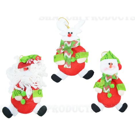 3 Handmade Novelty Christmas Tree Hanging Decoration Xmas Decor Stocking Fillers 6113 (1/5)