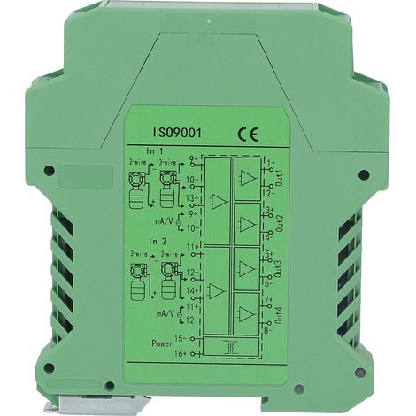 Isolateur de signal CC 24 V, 2 entrées, 4 sorties, conditionneur de signal à courant continu, émetteur, détection PLC, 0-10 V (1/5)