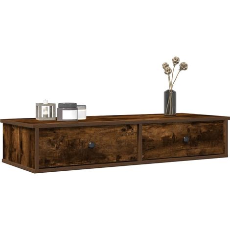 Estante de pared con cajones de madera contrachapada