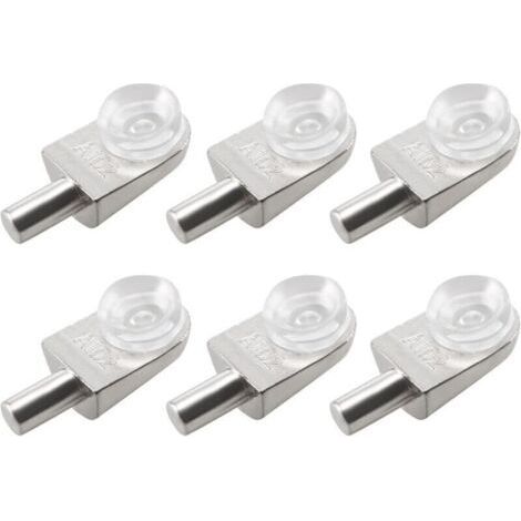 20 soportes para estantes de pared, de aleación de zinc, para estantes de vidrio, con ventosa. (1/4)