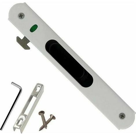 Serrure de porte coulissante - Garnitures de quincaillerie de verrouillage simple de fenêtre de porte coulissante en acier inoxydable de ménage,Fonepro (1/4)