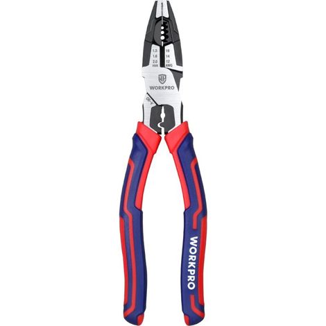 Pince Universelle Multifonctionnelle 209mm, Fonction 5 EN 1 - Maintenir/Dénuder/Couper/Sertir/Serrer, Fabriquée en Cr-V, avec Poignée Bi Matière pour Usage Domestique ou Electricien (1/5)