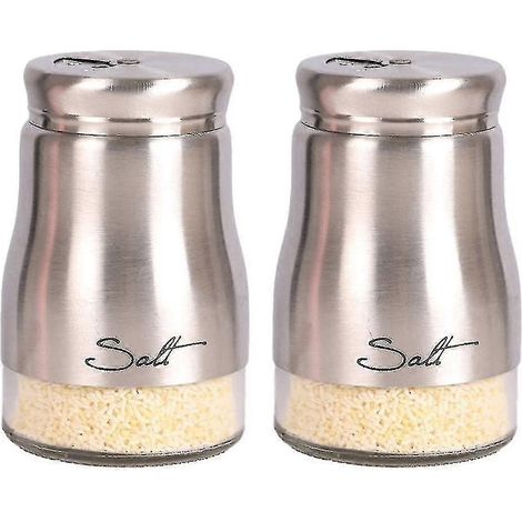 Ensemble de salière et poivrière, Décoration de cuisine, Ensemble de salière et poivrière en verre, Jolie salière - 26-silver (1/5)