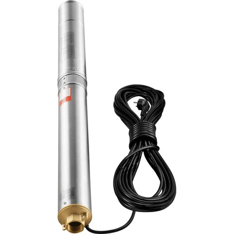Mophorn Tiefbrunnen-Tauchpumpe, 1100 W, 230 V, 50 Hz, 7,1 m³/h Durchfluss, 105 m Förderhöhe, Edelstahl, IP68 wasserdicht für Industrie, Bewässerung, Haushalt (1/5)