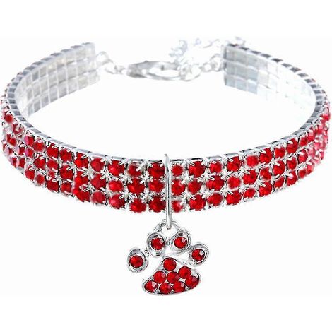 Collar para mascotas con diamante, colgante de garra de cristal ajustable con diamante (1/5)