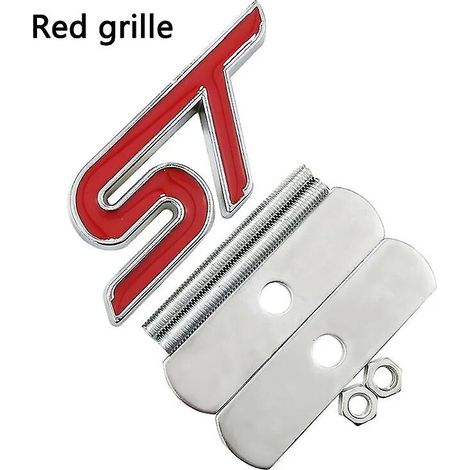 Autocollant chromé rouge et bleu pour calandre avant FORD FIESTA FOCUS MONDEO (calandre rouge)