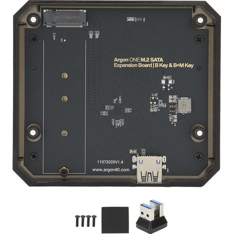 Boîtier pour Raspberry Pi 4B, carte d'extension M.2 USB 3.0 vers SATA, connexion SSD, disque dur à état solide (1/5)