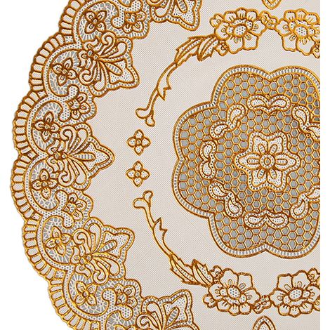 12 Tapis de Table Européen Style Doré PVC Décoratif Isolant Thermique pour Salle à Manger, Lot de 12 Set de Table (1/5)