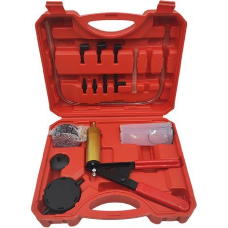 Bomba de vacío manual portátil para kit profesional de purga de fluidos y comprobador de presión para vehículos automotores. (1/5)