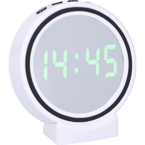 Sveglia Orologio Specchio Cassa Speaker Bluetooth Altoparlante Rotondo 2W 8cm
