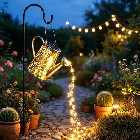 L'arrosoir Solaire Allume Les décorations de Jardin - Sculptures extérieures en cuivre imperméable à l'eau Ornement Étoile LED Fée Art Lampe décorative Cour Suspendue (avec Support) (1/5)