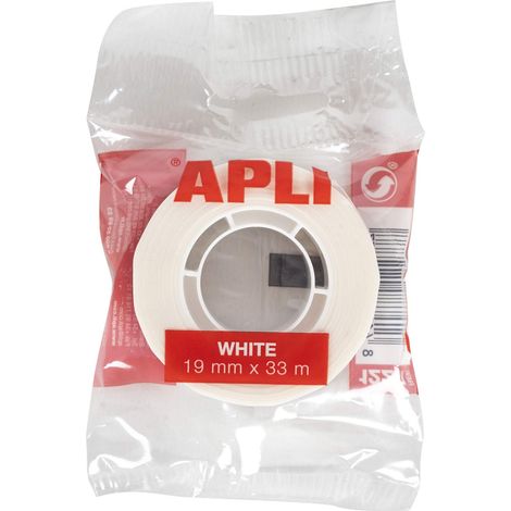 APLI – Nastro adesivo Sacchetto bianco 19 mm x 33 m bianco (1/2)