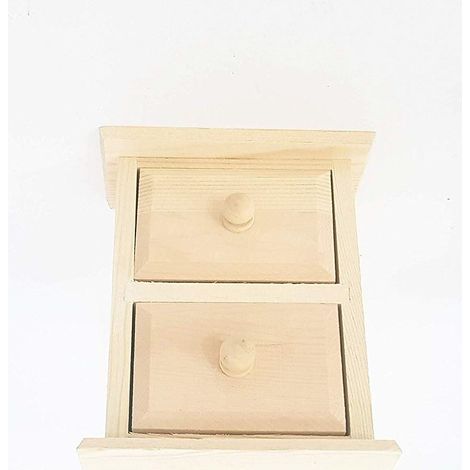 TrAdE Shop Traesio - Cassettiera Portaoggetti 2 Cassetti Legno  63816 Decoupage 12x10cm Scrivania -