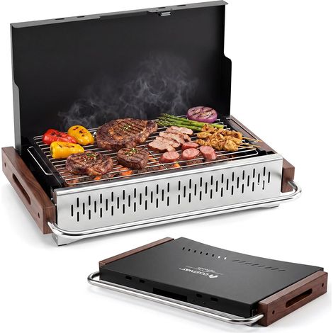 Barbecue Charbon Portable Extérieur avec Grill Pliable (62 x 43,5 x 41,5 cm) (1/5)