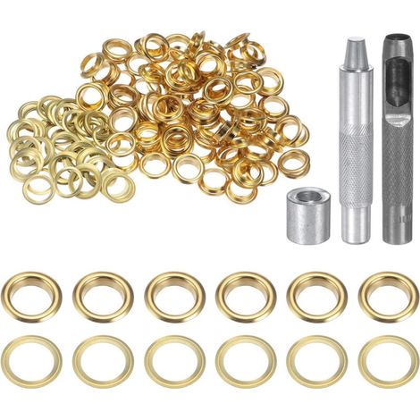 Kit bricolage rivets – Inclus 100 rivets de 12 mm – Pour tissus, bâches, cuir, carton, posters et bannières (1/5)