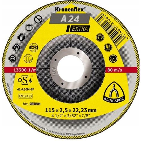 Disco de corte para metal 115x2,5 KLINGSPOR A24EX (1/2)