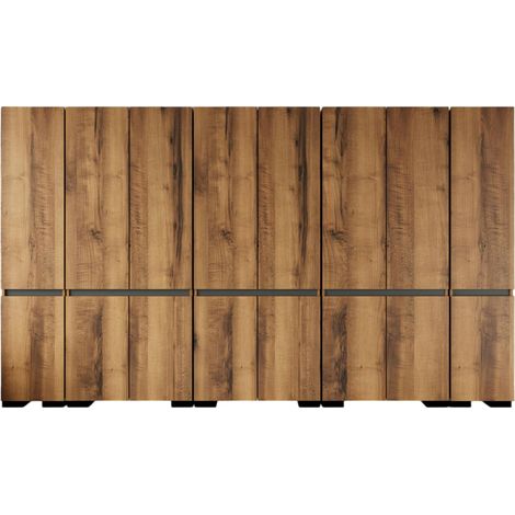 Dressing 16 portes décor noyer et anthracite 360 cm BYRON (1/5)