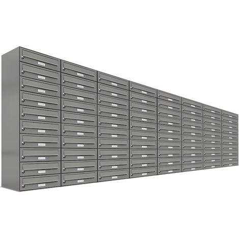 80er Premium Briefkasten Aluminiumgrau RAL Farbe 9007 für Außen Wand Postkasten (1/5)