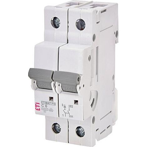 ETI Disjoncteur de protection de circuit ETIMAT P10 1-pôle + N, 10kA, C6, REG