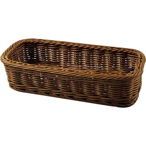 Cestino portaoggetti/vassoio in stile rattan intrecciato per coltelli, forchette e cucchiai
