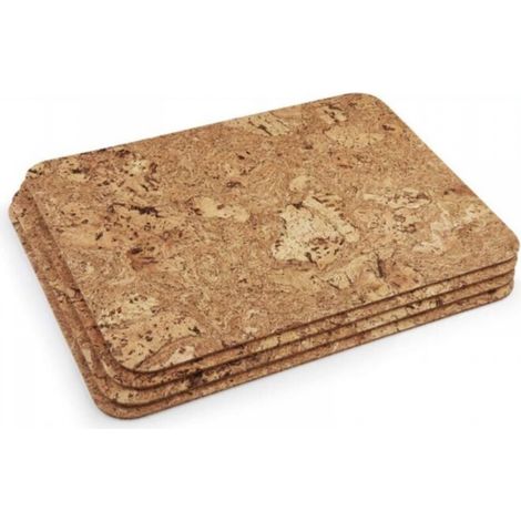 Ineasicer Tapis de table 100% liège naturel 40x30x0.3cm, lot de 4. Mince, flexible, résistant à la chaleur et protecteur de surface. Parfait pour la cuisine ou la table à manger (1/4)