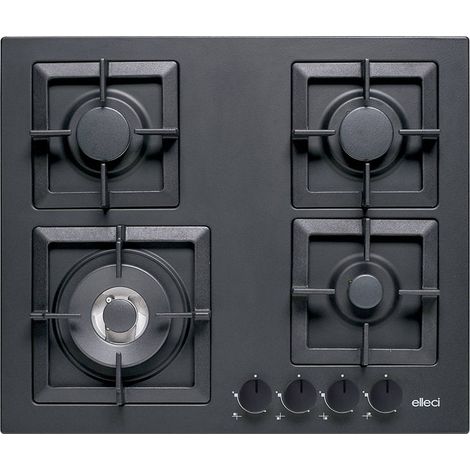 Elleci Plano 60 G40 piano cottura Nero Da incasso 60 cm Gas 4 Fornelli