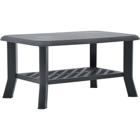 vidaXL Mesa de centro de plástico gris antracita 90x60x46 cm (1/5)