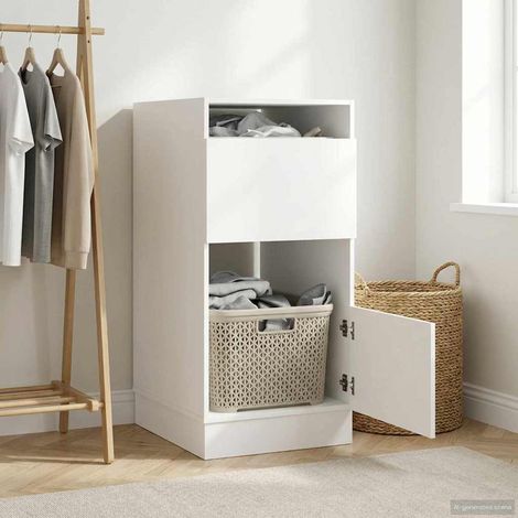 vidaXL Mobile da lavanderia Bianco 50 x 68 x 102 cm Legno