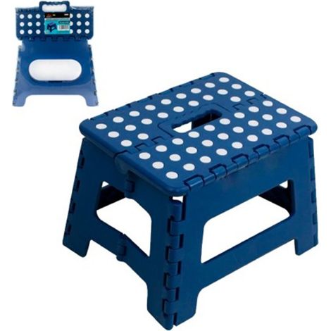 Taburete Plegable Plástico Azul Lauxa Home 33x26.5x27cm