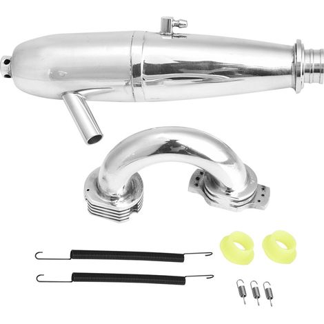 Silencieux double échappement pour HSP Redcat 1/8 RC, compatible moteur SH GO 21/28CXP, tube de joint en métal, pièce de rechange voiture radiocommandée. (1/5)